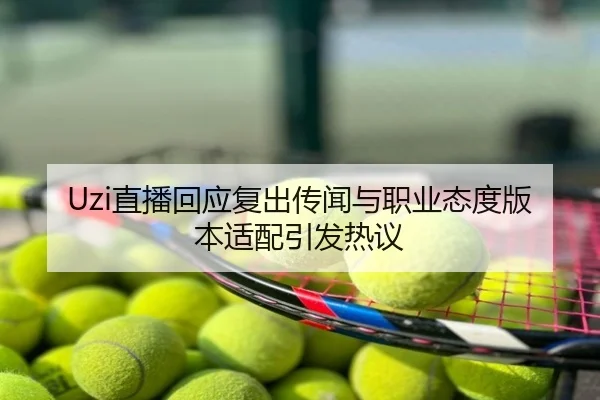 Uzi直播回应复出传闻与职业态度版本适配引发热议